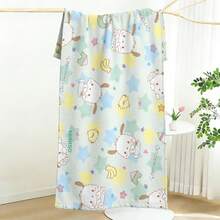 Sanrio Pochacco All-Over Beach Towel, Cute Pastel Star Print Ultra Soft Beach Towel, Perfect For Pool, Summer Beach And Travel - A - View 3