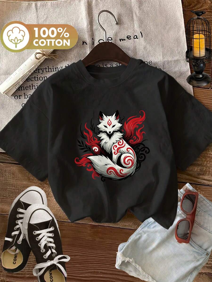 Camiseta de mujer para primavera y verano - Negro - Ver 1