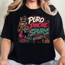 Retro Basketball San Antonio Spurs Supporter Game Day Graphic Tee For Women - màu đen - Xem 1