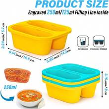 Silicone Soup Freezer Molds: 1 Cup Silicone Freezer Trays With Lid - 4 Packs Easy Release Soup Freezer Containers - 250ml 125ml Portion Large Cubes Soup 2, Blue/Yellow - Xanh lam/Vàng + 2 - Xem 6