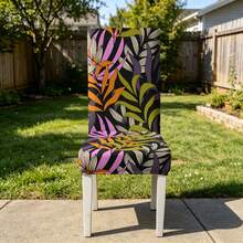 1/2/4/6pcs Printed Chair Covers, Dining Chair Seat Protector, Suitable For Home Or Party, All Season Use - Multicolor - View 4