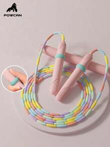 Dây nhảy thể dục có thể điều chỉnh độ dài, chia thành nhiều đoạn, với hạt mềm, thích hợp cho trẻ em trai và gái tập luyện thể dục và giảm cân. - Nhiều màu - Xem 1