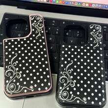 Pearl Polka Dot Dream Patterned Card Holder Leather Case Is Compatible With IPhone 17 Pro Max/Air/16/15/14/13/12/11.For Samsung S22/S23/S24/25. It's An Ideal Gift For Christmas, Valentine's Day, And New Year's, Perfect For Boyfriends, Girlfriends, And Family. - 棕色 - 查看 9
