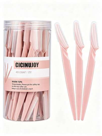 12 Peças Lâminas de Barbear Minimalistas e Neutras para Sobrancelhas, Lâminas de Aço Inoxidável Exfoliam Suavemente os Pelos Faciais, Disponíveis em Preto, Rosa, Multicolorido, Cabo Ergonômico Antiderrapante com Tampa Protetora, Ferramenta Exfoliante Neutra para Modelagem de Sobrancelhas
