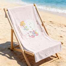 Sanrio My Melody Lace Heart Light Pink Beach Towel With Friends & Musical Notes Print Ultra Soft Beach Towel, Perfect For Pool, Summer Beach And Travel - A - View 1