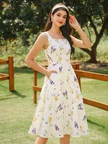 xheVintamour Vestido de mujer elegante y vintage con bolsillos y botones, vestimenta casual para vacaciones de verano, vestidos románticos de verano, vestidos de playa, ropa de los 90, vestidos elegantes de verano, ropa de primavera, vestidos de primavera, vestidos de verano para vacaciones, vestido de playa, vestidos de sol para mujer, vestido azul, vestido de Pascua, ropa de verano para mujer, vestidos para vacacionesxhe - Albaricoque - Ver 4