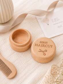 Handmade Wooden First Hair Keepsake Box, Perfect Gift For New Parents, Portable Hair Storage Box To Preserve First Memories, Made Of Natural Beechwood, Minimalist & Lightweight Design,Newborn Essential, Baby Shower Gift, - Hair Box - View 1