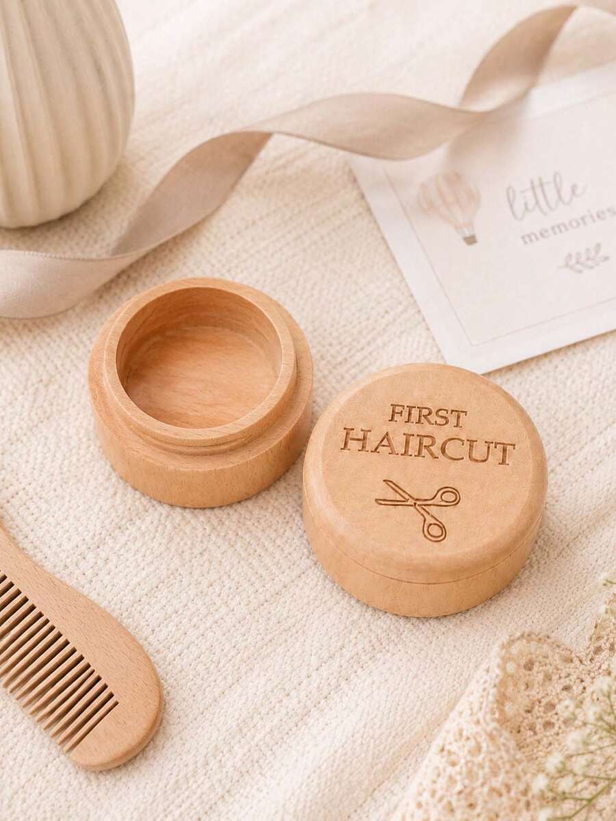 Handmade Wooden First Hair Keepsake Box, Perfect Gift For New Parents, Portable Hair Storage Box To Preserve First Memories, Made Of Natural Beechwood, Minimalist & Lightweight Design,Newborn Essential, Baby Shower Gift, - Hair Box - View 1