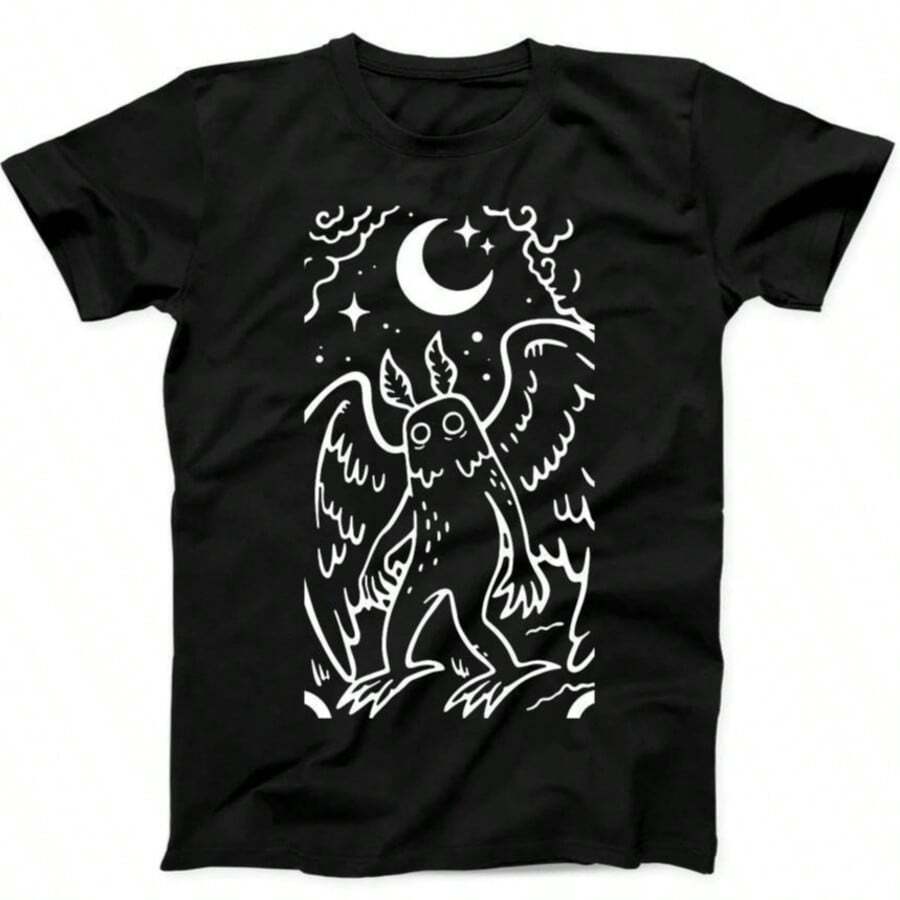 Mothman Strange Cryptid Unusual Cryptozoology Joke Gift Handbag Black T-Shirt Sweatshirt Hoodie C58 - 黑色 - 查看 1