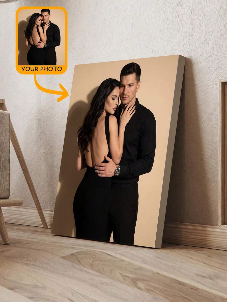 Custom Photo Canvas Poster - Personalized Framed Or Unframed Wall Art, Using Your Own Photos, Modern Minimalist Home Decor, Indoor/Outdoor Use, Pine Wood Frame