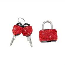 1 Set Cerradura con llave con Rhinestones - Cerradura metálica mini con 2 llaves, sin necesidad de montaje, adecuada para equipaje, taquillas de gimnasio y armarios de almacenamiento, artículo esencial para el hogar, cerradura con llave, accesorio decorativo con Rhinestones - Multicolor - Ver 10