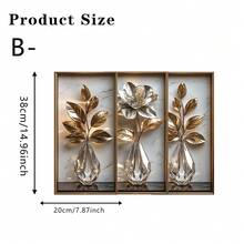 3件組現代風花瓶牆貼，可移除金色花瓶牆貼，紋理藝術裝飾，適用於客廳、臥室、走廊、樓梯及其他居家牆面裝飾 - 多色 - 查看 12