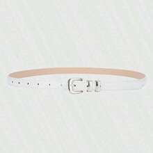 1Pc Women's Simple Thin PU Waist Belt Square Oval Pin Buckle Casual Office Belt For Dresses Jeans - Women's Belt - View 19