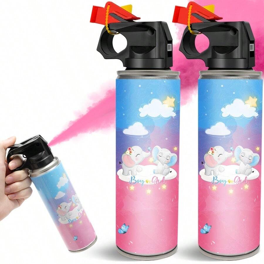 2er-Set Gender Reveal, Party-Effekt-Set, Gender Reveal Partyzubehör, Geeignet für Feiern, Feiertage und Partys, Geburtstagsgeschenk Party Kreatives Geschenk - 2-teiliges Set - rosa - Übersicht 1