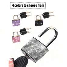 Mini Shiny Crystal Key Lock - Metal Mini Lock With 2 Keys, No Assembly Required, Luggage Lock With Keys, Locker Lock Small Luggage Padlock, Suitcase Lock Metal Key Lock Suitable For Luggage, Gym Lockers, Suitcases And Storage Cabinets, School Gym Classroom Matching Games Travel Backpack, Thanksgiving, Christmas Gifts, Easter Gifts - Multicolor - View 4