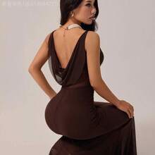 Women Midi Dresses - Navy Blue - View 2