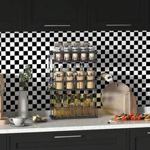 1 Roll Black & White Small Plaid Self-Adhesive Wallpaper, PVC Decorative Wall Paper For Living Room, Bedroom, Furniture, Waterproof, Tear-Resistant, Easy To Install, 17.7inX39.3in/118.1in/196.8in - Xiao Ge - View 11
