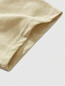 Áo thun ngắn tay dáng rộng dáng ngắn Summer Garden, họa tiết hoa đen, phong cách streetwear casual cho cặp đôi, cổ tròn - Màu Khaki - Xem 4