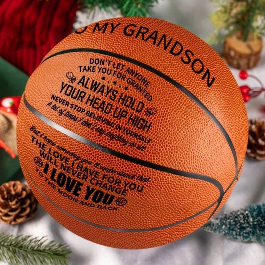 Moactiv A Special Basketball Pump For Your Grandson, Pump Sold Separately, Ideal Gift For Some Special Occasions Such As Birthdays, Anniversaries, Christmas, International Standard Size NTFP - 棕色 - 查看 1