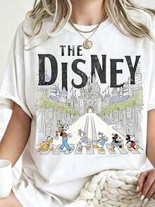 Disney Cartoon Princess Dress Photo Printed T-Shirt, Suitable For Daily Wear, Easy To Wear In Summer, Micro-Elastic, Soft Round Neck Casual Daily Shirt, Round Neck Summer Sweatshirt, Both Men And Women, Loose Version, Holiday Gifts.--Disneys Disneyland Paris The Magic Kingdom Disneyesque The House Of Mouse Mickey Mouse Empire Modest Summer Outfits Take That T Shirt Summer Coord Tops For Women Summer Summer Clothes Women Summer Clothes Summer Tops Summer Tops Women Summer Co Ord Summer Top Summer Outfits White Top Black Top Holiday Outfits For Women  Tops For Women Summer Holiday Gifts Valentine's Day Gifts Earth Day Gifts Oktoberfest Gifts Summer Bank Holiday GiftsDisney Oversized T-Shirt - trắng - Xem 1