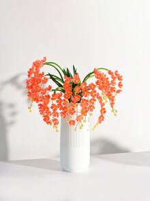 1Pc Elegant Red Flower Branches, Simulated Flowers, Fashionable Artificial Flowers, Creative Hand-Held Flowers, Holiday Gifts, Flower Bouquets, Vase Fillings, Suitable For Wedding Decoration, Gatherings, Home Decor, Desktop Decoration - Red - View 2