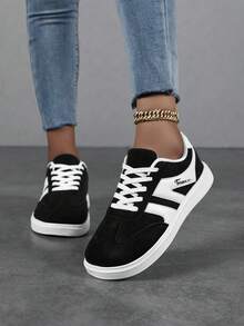 Giày thể thao nữ đế bằng kiểu Đức mới, đế mềm nhẹ, giày sneaker casual đế dày. - màu đen - Xem 3