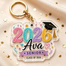 Personalized Senior 2026 Acrylic Keychain, Custom Name Graduation Gift, Class Of 2026 Keepsake For Her - Multicolor - View 15