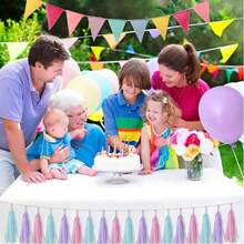 Decoraciones de cumpleaños pastel para niñas mujeres, globos pastel y cumpleaños Bunting, Macarón feliz cumpleaños pancarta y globos de látex, decoraciones de fiesta de cumpleaños para niños en interiores y al aire libre - A - Ver 3