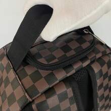 1pc Fashion Pattern Multi-Purpose Backpack, Lightweight Printed Backpack, Stylish Outdoor Commuter Bag, Large Capacity Travel Bag, Multi-Functional Storage Backpack, Adjustable Shoulder Strap, Back To School, Valentine's Day Best Gift, Gift For Friends Or Others, Gift For Men, A Fun Gift - Brown - View 10