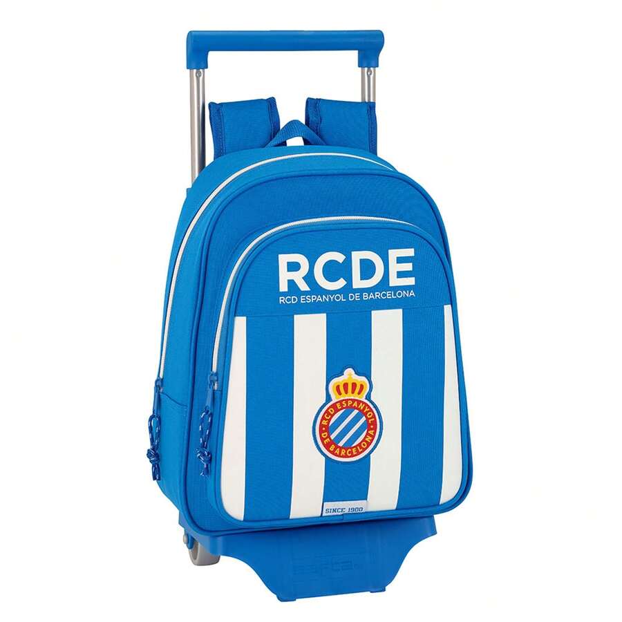 حقيبة ظهر مدرسية مع عربة RCD Espanyol قابلة للإزالة مع نظام تثبيت SAFTA، أشرطة كتف مبطنة مريحة، جيب أمامي، مقبض علوي، عربة موثوقة - الخيار 1 - مشاهدة 1