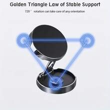 720° Rotatable Foldable Strong Magnetic Car Phone Mount, Anti-Fall Universal Hands-Free Auto Navigation Cell Phone Holder Fit All Smartphones - A - View 8
