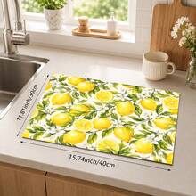 1 buah Keset Penyerap Tanah Diatom Bermotif Lemon Biru dan Putih, Alas Pengering Penyerap Air untuk Meja Dapur, Alas Mesin Kopi, Alas Teko Kopi Tuang, Alas Pengering Piring dan Cangkir, Keset Dapur Tahan Panas dengan Alas Anti Selip, Alas Meja Makan, Alas Sarapan, Alas Mesin Cuci, Keset Dekorasi Rumah, Dapur, Meja Makan, Kedai Kopi, Bar, Hadiah Pesta Liburan dan Pindah Rumah - MultiWarna - View 17