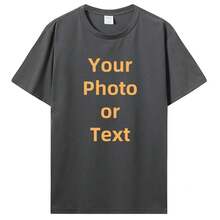 Camiseta Personalizada, Camiseta con tu Foto, Logotipo de Marca o Texto, para Hombre y Mujer, Algodón Premium, Regalo - Blanco - Ver 3