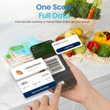 Food Kitchen Scale With Nutritional Calculator, App With 19 Nutrients Tracking, Calorie, Marco, Digital Grams And Ounces Weight Loss, Premium Stainless Steel, 11lb - 不銹鋼 1 - 查看 4
