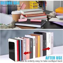 1pc Black Acrylic Bookends With Non-Slip Stickers, Heavy Duty Book End, Acrylic Bookend For School Supplies Library Books Office Book Holder Desktop Organizer Decoration Gift, Back To School Supplies - Book Stand - View 10