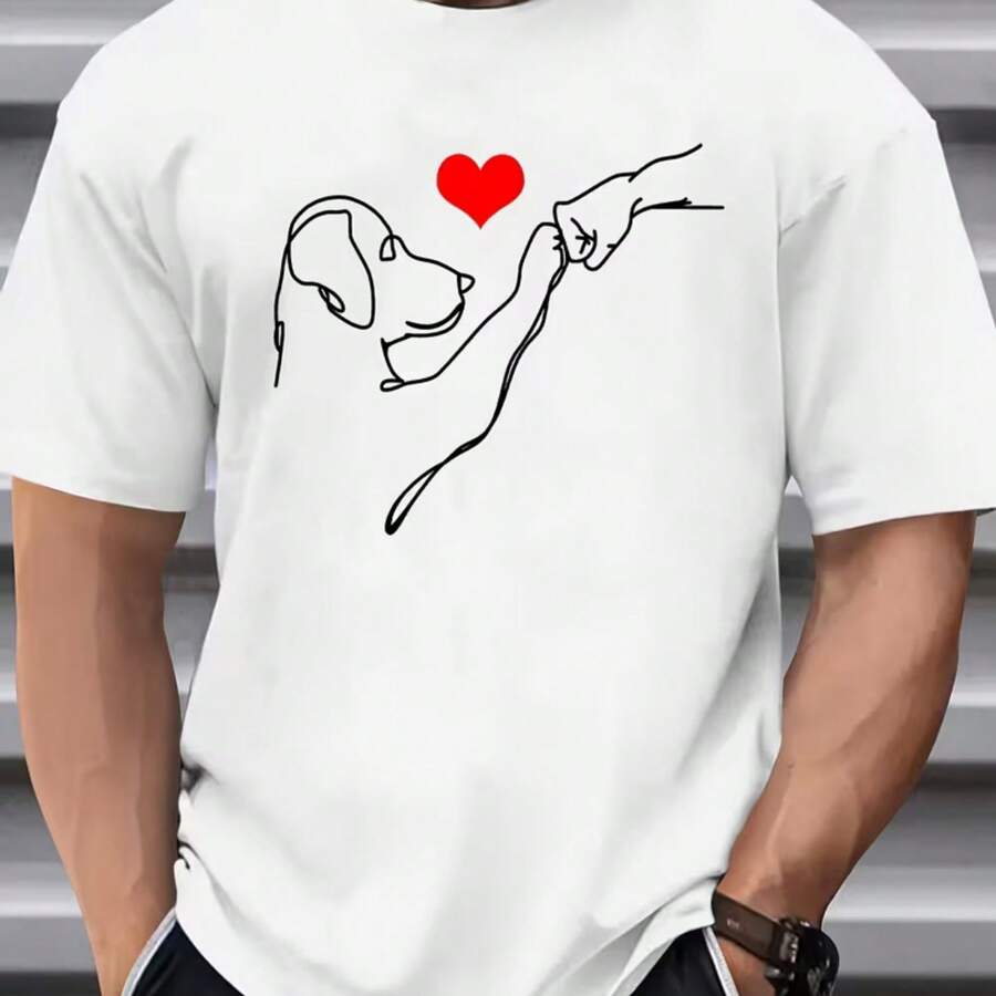 Printed T-Shirt For Men And Women - White - View 1
