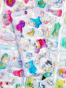 3D Water Stickers Japanese Cartoon Animal Water Stickers 3D Scrapbook DIY Journal Cute Stickers Stationery Decoration School Gift - Multicolor - View 7