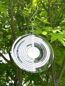 1/3/6/9pcs/1pc/Set - Outdoor Bird Repellent, Round Outdoor Bird Repellent, Reflective Owl Windmill, 3D Stainless Steel Bird Repellent Device, Used To Repel Pigeons, Outdoor Hanging Bird Repellent Reflector, Suitable For Yard, Roof, Garden, Can Drive Pigeons Away From Your Home, Yard, Orchard, Also As Home Decor, Wind Chime Decoration - Multicolor - View 15