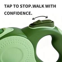 AQPU 5m Retractable Dog Leash, Green & White, Suitable For Medium To Large Dogs Up To 55lbs, Durable Pet Walking Lead - Green - View 4