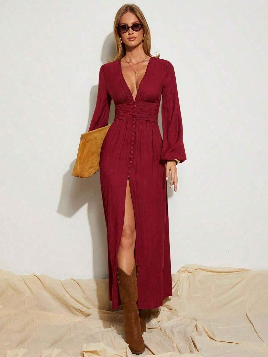 Women Midi Dresses - 波爾多 - 查看 1