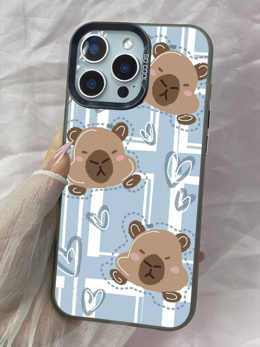 LY1264 Capibara Caja del teléfono,Funda para iPhone 11 12 13 14 15 16 17 Pro Max 7 8 14 15 16 Plus Air 16e XR X XS Max para Galaxy S25 S26 Ultra A03 Core A03S A02S M02S F02S A04E M04 F04 A04 A05S A05 A06 A12 M12 F12 A13 A04S A15 A16 A24 M34 A34 A25 A32 A35 A55 A54 A50 Pura 70 Pro Ultra para Honor 90 GT Magic6 Magic7 Pro X5 Plus X5B X6B X6C X7A X7B X7C X8A X9A X8B para Redmi Note 13 14 10 11 12 Pro Plus 14C 14R 12C 9 9A Mi 15 14 13 12 Ultra 15S Pro para Pixel 6A 7A 7 8 Pro para MotoG34 G54 G84 G86 G05 G10 G24 G13 G14 G15 G22 G35 G56 para Vivo Y17 Y35 Plus Y36 Y37 para OPPO A5 Pro 5G A58 A35 2021 A72 A96 A97 A32 A55 A57 A16 Reno10 Reno11 Reno12 Reno13 Reno14 Reno7 Pro Plus Find X8 Ultra X8s Plus, cubierta de teléfono de parachoques a prueba de golpes de TPU suave mate IMD duro delgado de moda + PC - Negro - Ver 1