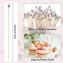 50pcs Disco Ball Luxury Dessert Decoration Picks, With Reflective Mirror Ball Body, Suitable For Birthday Parties, Cocktail Parties, Cold Buffet, Holiday Gatherings, Decorating Desserts And Fruits, Creating A Vintage Disco Style Table - Multicolor - View 7