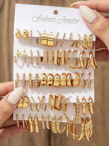 Bộ 36 chiếc bông tai giả ngọc trai thời trang và thanh lịch hình hoa, trái tim, giọt nước và chữ C, thích hợp cho phụ nữ đeo trong các dịp lễ, tiệc tùng, sinh nhật và hàng ngày. - Kiểu thứ hai - Xem 3