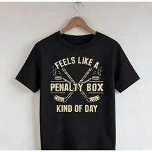 Se Siente Como Un Día En La Caja Camiseta; Camiseta Para Entusiastas Del Hockey; Camiseta Con Gráficos De Humor Deportivo - Blanco - Ver 2