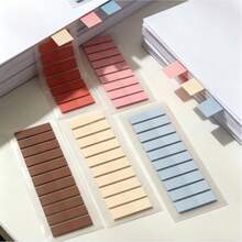 1200 pièces/6 pièces par paquet Notes adhésives de couleur unie en PET, fournitures de bureau, blocs-notes, autocollants d'index de livre de couleur unie, fournitures scolaires - Taille Unique - Voir 1