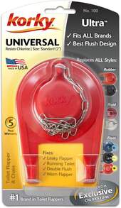 Korky Ultra Standard 2-Inch Universal Toilet Flapper - Long Lasting Rubber - Easy To Install - Made In USA, 100BP - ColorA - View 6