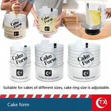 1/3個可調節圓形蛋糕模具，可伸縮軟糖模具，慕斯蛋糕環，壓克力圓形烘焙模具，蛋糕廚房工具配件 - 無色 - 查看 1