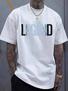 Camiseta Gráfica para Hombre - Blanca con Estampado de Letras GRANDES - Corte Holgado, Casual para Uso Diario - Camiseta Transpirable de Verano - Prenda Esencial de Streetwear Minimalista para Fiestas y Salidas - Suave y Esencial para el Día a Día - Blanco - Ver 8