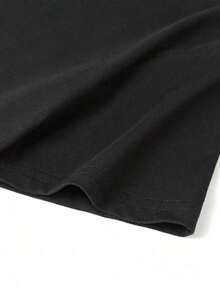Short-Sleeved T-Shirt With Round Neck And Fun Print For Teenage Girls, Summer Top - Black - View 7