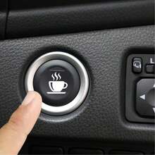 2pcs Coffee Lover Car Blind Hole Button Stickers, Funny Morning Caffeine Dashboard Vinyl Decals, Creative Car Interior Decor, Universal Button Stickers Suitable For Coffee Enthusiasts - Car Stickers - View 5